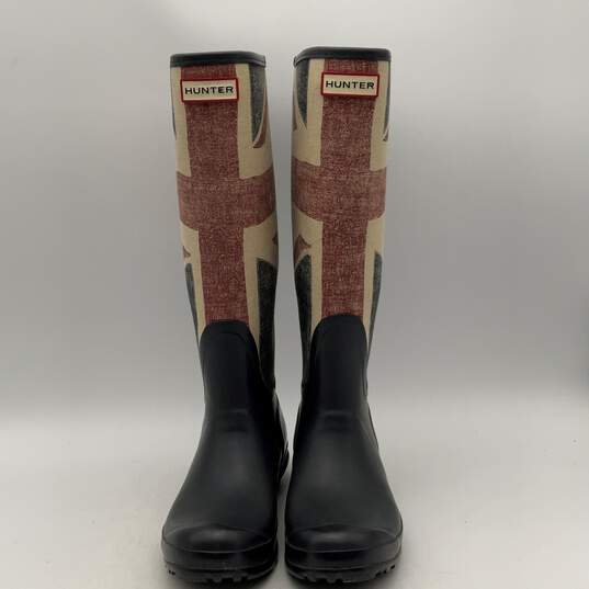 Hunter Womens Blue Original Union Jack Pull On Rain Boots Size 5 image number 1