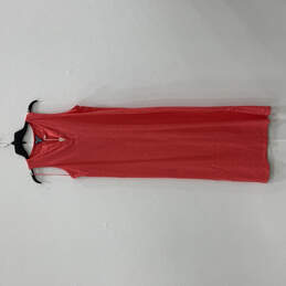 NWT Womens Red Split Neck Sleeveless Side Slit Pullover Maxi Dress Size S alternative image