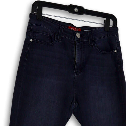 Womens Blue Dark Wash Pockets Denim Elevate Super Skinny Jeans Size 29 image number 3