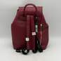 NWT London Fog Womens Alice Maroon Black Quilted Adjustable Strap Flap Backpack image number 3