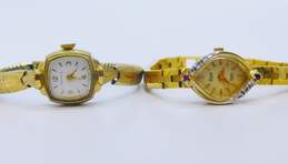 Ladies Vintage Caravelle & Deauville Diamond Accent Ruby Gold Tone Base Metal Watches 34.2g
