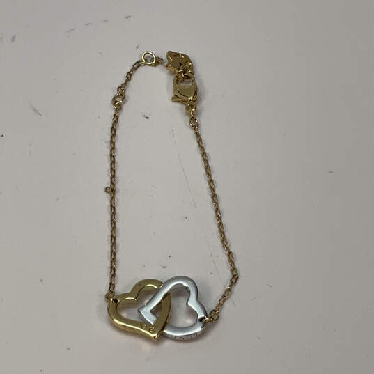Designer Swarovski Two-Tone Adjustable Double Heart Pendant Necklace image number 2