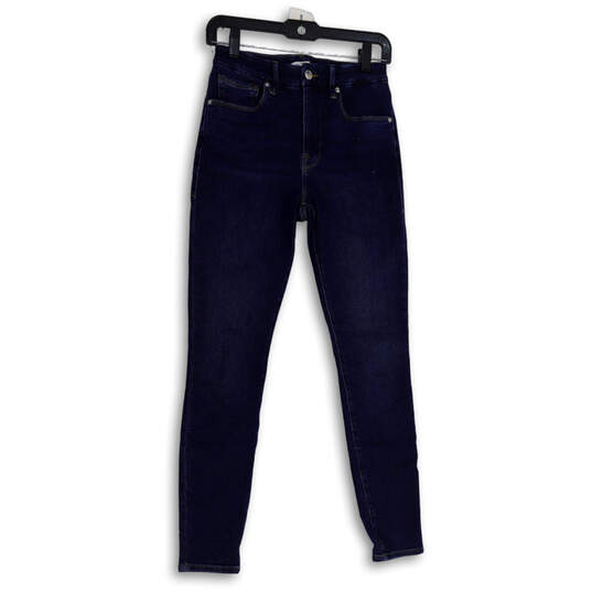 Womens Blue Denim Dark Wash 5-Pocket Design Skinny Leg Jeans Size 2/26 image number 4