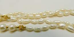 14K Yellow Gold Bead & Pearl Necklace for Repair 57.2g alternative image