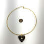 Designer Joan Rivers Gold-Tone Black Heart Shape Pendant Choker Necklace image number 4