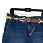 NWT Womens Blue Denim Medium Wash Belted Bermuda Shorts Size 12 image number 3
