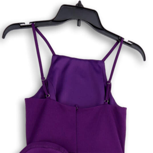 NWT Womens Purple Sleeveless Ruffle Stretch Back Zip Mini Dress Size XS image number 1