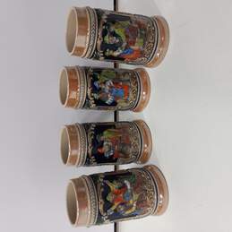 Bundle of 4 Vintage Gerz West Germany Ceramic Beer Stein Mugs