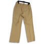 Womens Tan Flat Front Slash Pocket Straight Leg Formal Dress Pants Size 12 image number 2