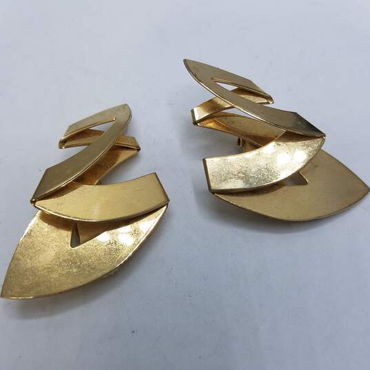 Vintage Givenchy Authentic Gold Tone Clip On Earring W/COA 16.8g image number 6