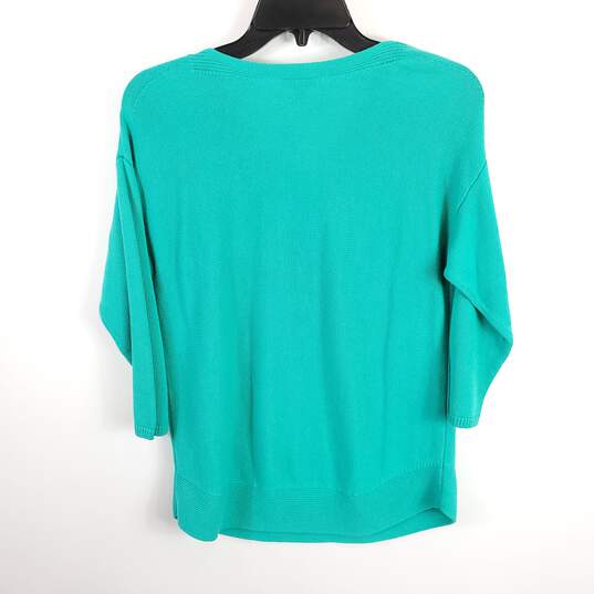 Talbots Women Green Knitted Long Sleeve Top L image number 2