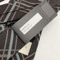 Mens Blue Brown Signature Silk Four-In-Hand Adjustable Designer Neck Tie image number 5