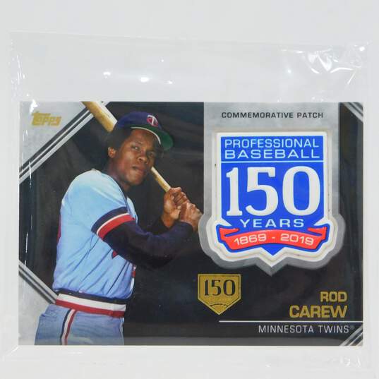 2019 HOF Rod Carew Topps 150th Anniversary Commemorative Patch Minnesota Twins image number 1