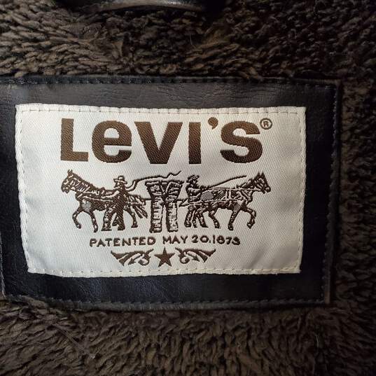 Levi's Men Black Faux Fur 2In1 Hooded Jacket M image number 3
