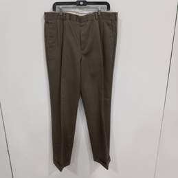 Dockers Men's Light Brown Pleated Relaxed Fit Dress Pants Size 38x32