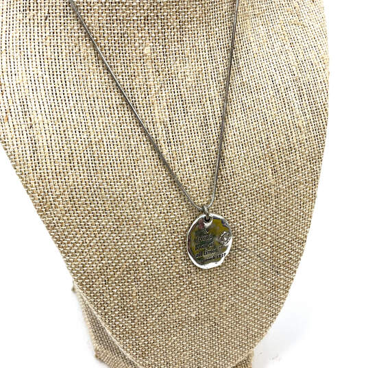 Designer Brighton Silver-Tone Friend Crystal Cut Stone Pendant Necklace image number 1