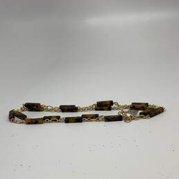 Designer J. Crew Gold-Tone Resin Tortoise Fashionable Link Chain Necklace alternative image