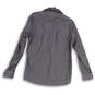 Mens Gray Collared Long Sleeve Flap Pockets Button-Up Shirt Size Medium image number 2