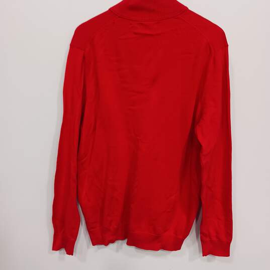 Alfani Red 1/4 Zip Pullover Sweater Men's Size L image number 5