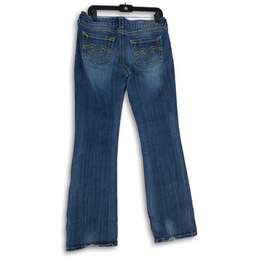 Womens Blue Denim Medium Wash 5-Pocket Design Bootcut Leg Jeans Size 12R alternative image