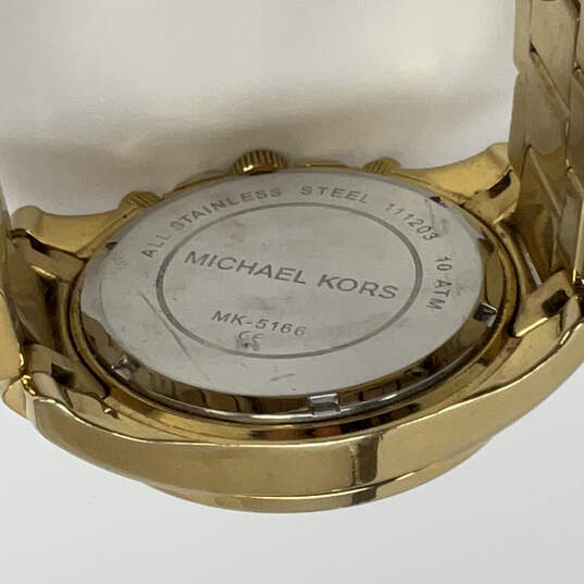 Designer Michael Kors Blair MK5166 Gold-Tone Round Dial Analog Wristwatch image number 4