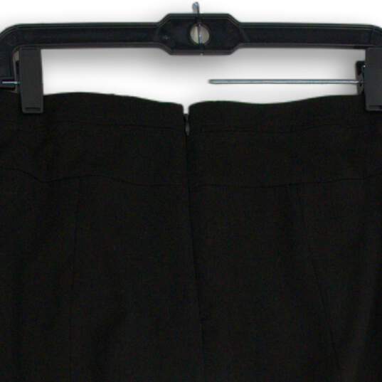 NWT Womens Black Flat Front Slit Back Zip Straight & Pencil Skirt Size 10P image number 4