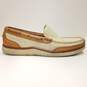 Tommy Bahama Oyster Beige Leather Boat Shoe Loafers Men's Size 11M image number 4