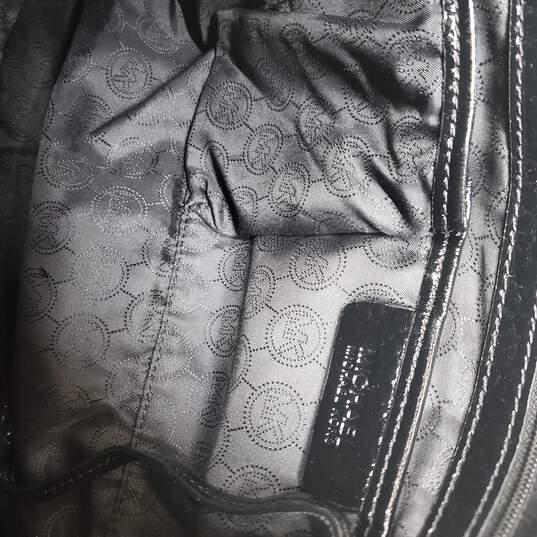 Michael Kors Black Patent Leather Studded Crossbody Bag 14x12x2" image number 6
