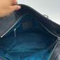 Coach Womens Black Gray Signature Print Zipper Double Handle Shoulder Bag image number 6