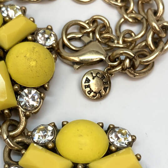 Designer J. Crew Gold-Tone Crystal Cut Stone Lobster Statement Necklace image number 4