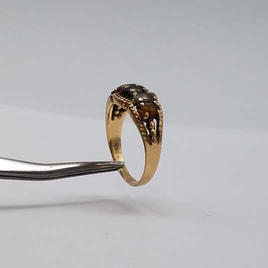 14k Gold Multi Gemstone Size 6.75 Ring 4.1g image number 7