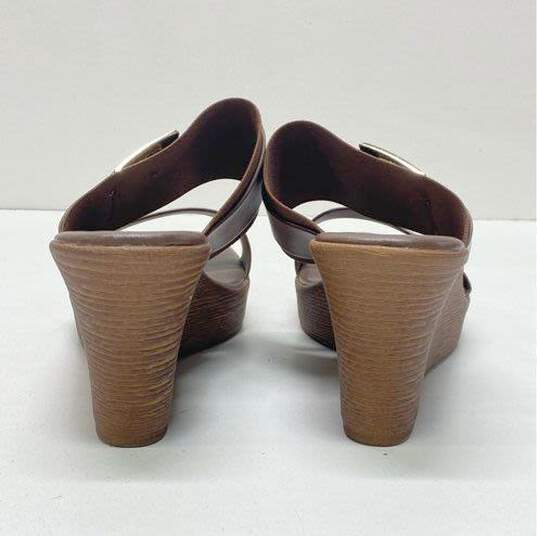 Buy the Italian Shoemakers Brown Wedge Sandals Women 8 | GoodwillFinds