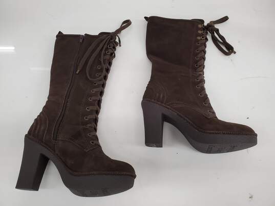 Juicy Couture Tall Lace Up Suede Boots Size 7.5 image number 1