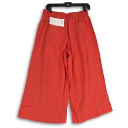 NWT Athleta Womens Red Playa Linen Wide Leg Elastic Waist Cropped Pants Size 10 alternative image
