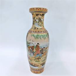 24in Ceramic Chinese Folk Art Style Enamel Vase Home Decor