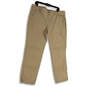 Womens Tan Flat Front Slash Pocket Stretch Straight Leg Chino Pants Size 18 image number 1