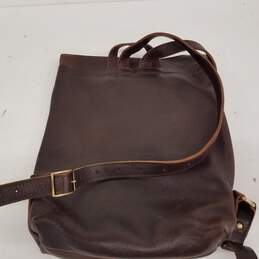 Portland Leather Goods Brown Leather Backpack alternative image