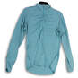 Womens Blue Mock Neck Long Sleeve 1/4 Zip Pullover Activewear T-Shirt Sz M image number 1