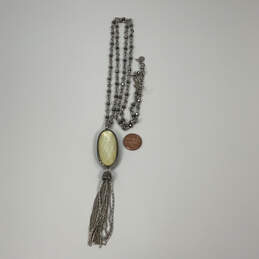 Designer Lucky Brand Silver-Tone Reversible Stone Pendant Necklace alternative image