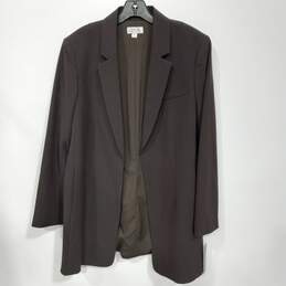 Tahari Arthur S. Levine Women's Chocolate Black Open Front Blazer Jacket Size 16