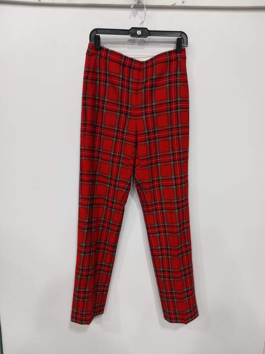 J. Crew Red Plaid Pants Women's Size 6T image number 1