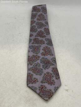 Authentic Christian Dior Mens Purple Paisley Printed Adjustable Designer Tie
