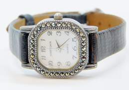 Women's Judith Jack 925 MOP Marcasite Leather Analog Quartz Watch
