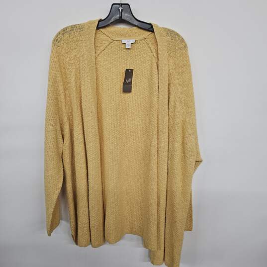 Yellow Long Sleeve Open Front Cardigan image number 1