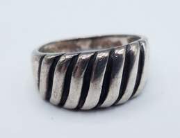 925 Sterling Silver Ripple Wave Band Ring Size 7.75