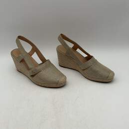 Ralph Lauren Womens Penelope Beige Wedge High Heel Espadrille Sandals Size 8
