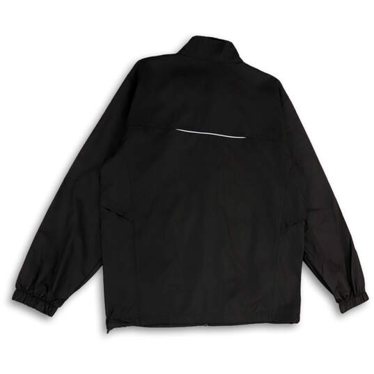 NWT Mens Black Mock Neck Long Sleeve Full-Zip Track Jacket Size Medium image number 2