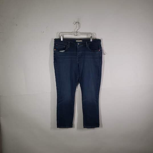 Womens Medium Wash 5 Pockets Design Denim Boyfriend Jeans Size 31 image number 1