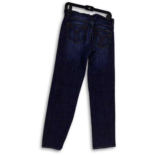 Womens Blue Regular Fit Medium Wash Button Denim Straight Leg Jeans Size 6 image number 4