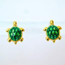 10K Gold Ladybug/Turtle & Drop Earring Lot 1.2g alternative image